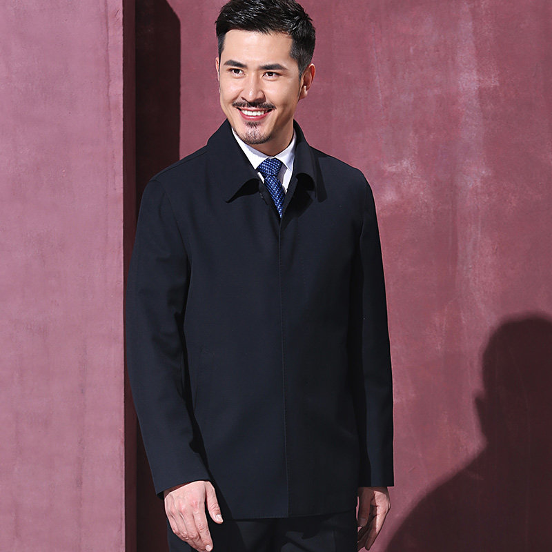 红都春款男士短款商务休闲男装披风 红都风衣