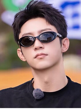 黄景瑜同款Y2K高级感复古墨镜男椭圆欧美猫眼防紫外线防晒太阳镜