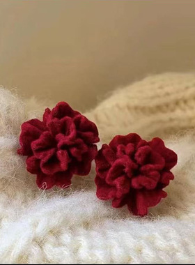 塑料针养耳洞不易敏新年花朵耳钉