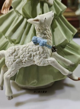 英国原产Wedgwood瓷雕童话故事玛丽有只小羊瓷偶家居装饰摆件中古