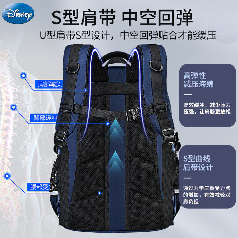 迪士尼小学生一到三到六年级书包儿童双肩包男孩护脊背包简约分层,淘宝优惠券,粉丝福利购,淘宝优惠卷