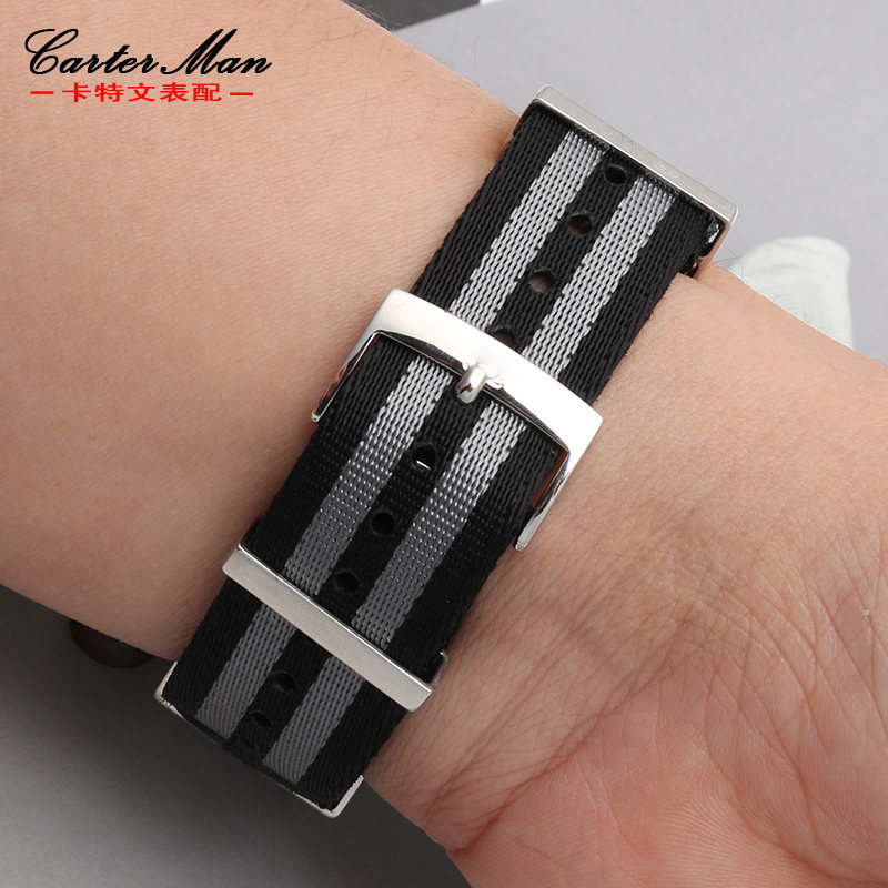 尼龙欧米茄007海马300帆布表带 carterman卡特文配件