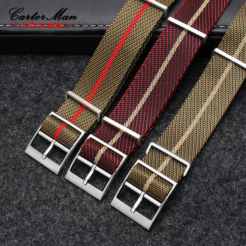 防水帆布尼龙代用帝舵浪琴男士表带 carterman卡特文配件