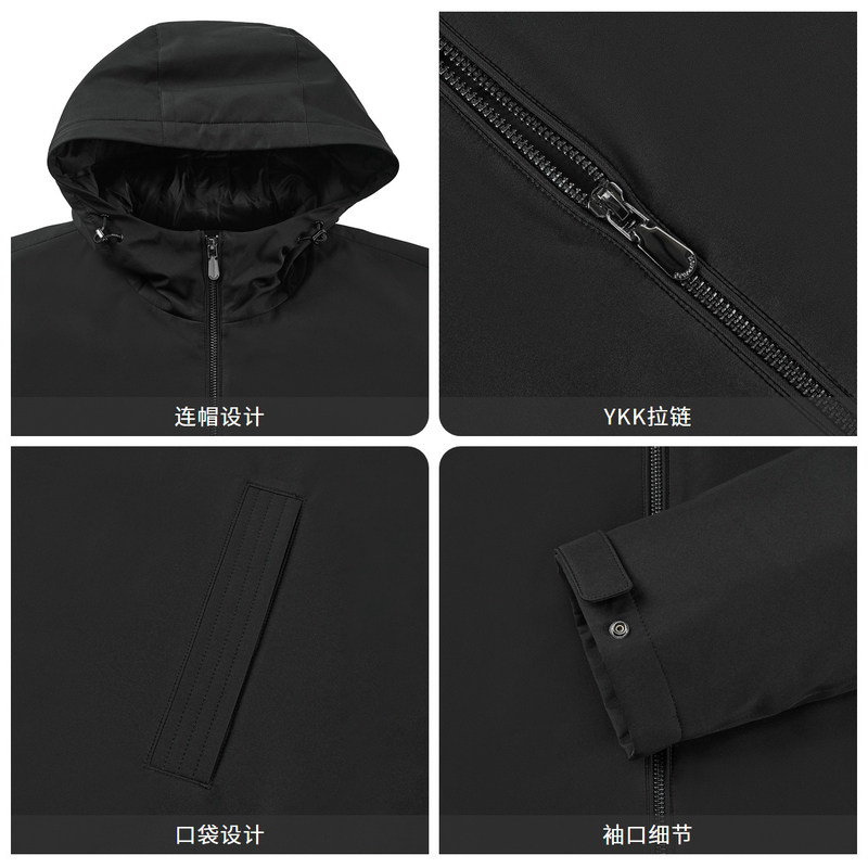 【白鹅绒】金利来2025秋冬新款男士羽绒服男抑菌三防连帽保暖外套