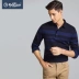 Jin Lilai áo thun nam sọc cotton dài tay nam thu đông và kinh doanh thanh niên giản dị - Polo áo phông polo Polo