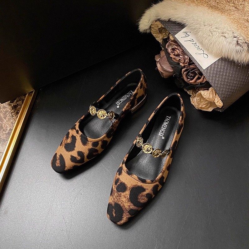 羊皮版~~方头单鞋女春秋2026新款一字带小金币平底通勤法式玛丽珍,淘宝优惠券,粉丝福利购,淘宝优惠卷