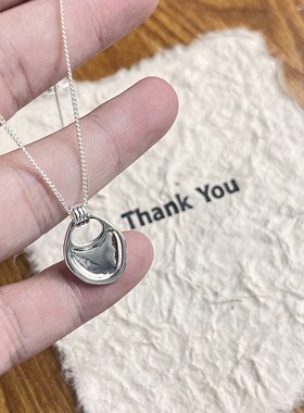 好饰 ins博主同款韩国小众简约马鞍包吊坠项链女冷淡风毛衣链