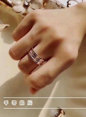 泰国佛牌纯银开口镶钻手镯戒指