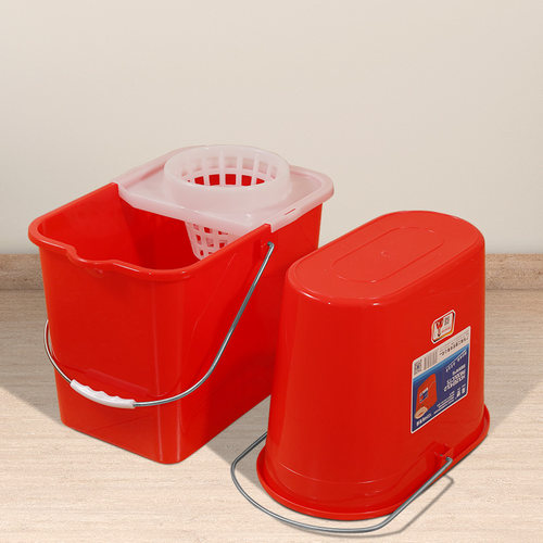 珠塑特厚地拖桶家用红色拖把桶老式地拖桶脱水桶手压挤水桶清洁桶 - 图2