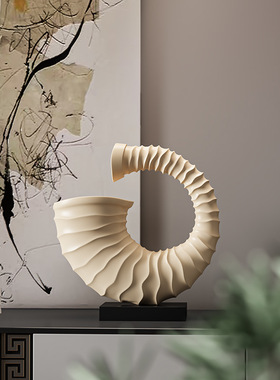 现代轻奢海螺号角装饰品摆件客厅样板间创意艺术手工艺品民宿软装