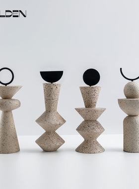 创意狮子几何现代轻奢手工艺品软装家居摆件样板间装饰品做旧摆设