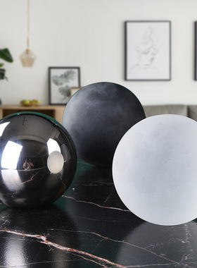 电镀银色样板房水晶球现代