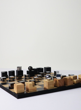 欧式经典国际象棋软装饰品摆件现代简约棋盘创意象棋客厅桌面摆设