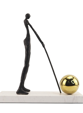 火柴人创意金属电视柜高尔夫雕塑