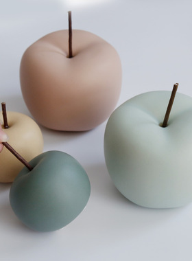 小清新北欧现代简约苹果装饰品摆件陶瓷电视柜家居软装水果摆设