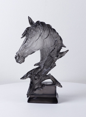 现代轻奢新中式马头酒柜家居摆件酒店别墅展厅玄关售楼处软装饰品