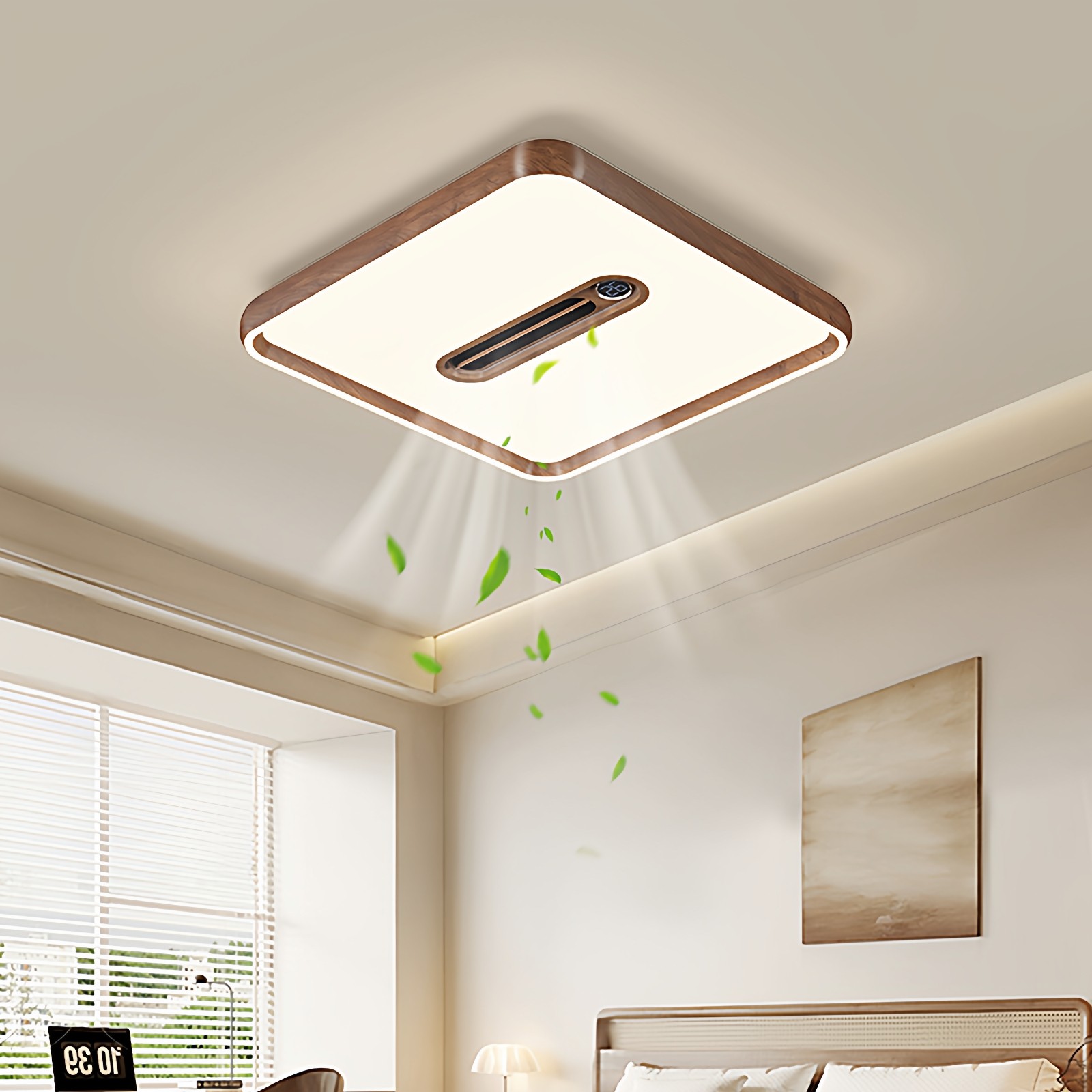 无叶风扇灯2025年新款胡桃木色现代简约大气全光谱护眼隐形吊扇灯,淘宝优惠券,粉丝福利购,淘宝优惠卷