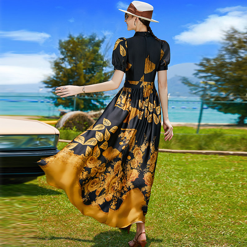 帝弗润驰法式气质长款新款女连衣裙 帝弗润驰连衣裙