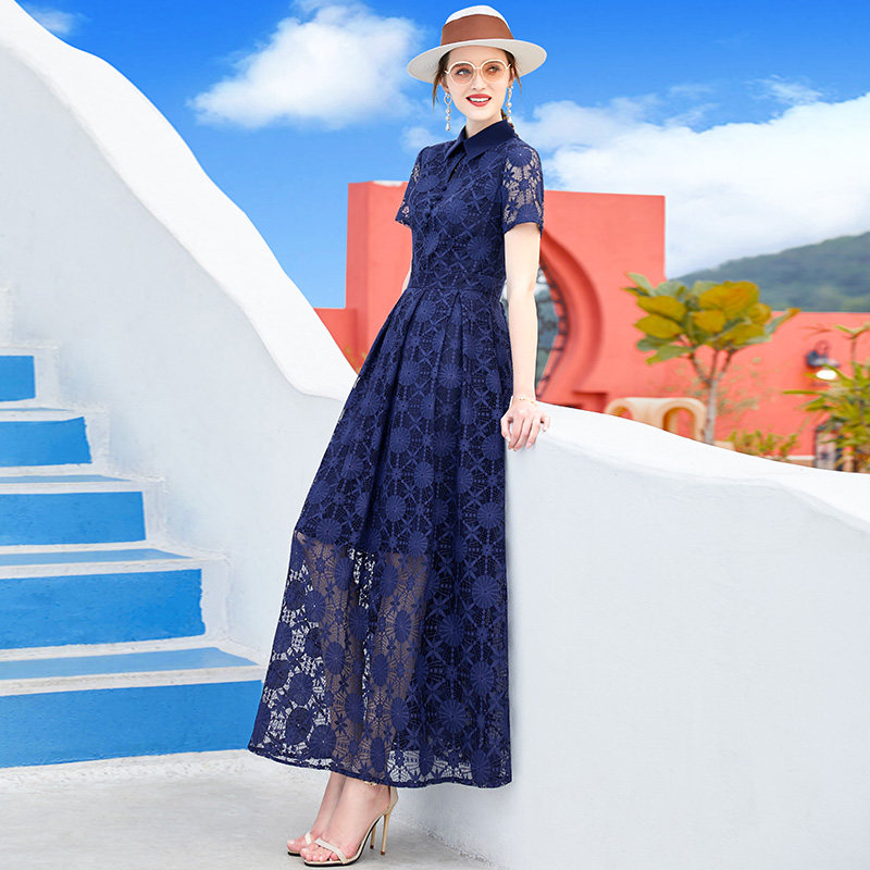 2022长款女夏高端奢华气质感连衣裙 帝弗润驰连衣裙