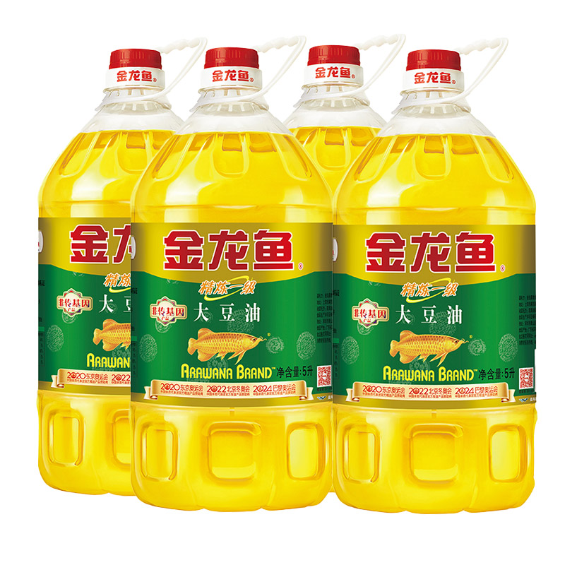 金龙鱼 非转基因精炼一级大豆油5L/桶*4 食用油 优质大豆油色拉油 - 图3