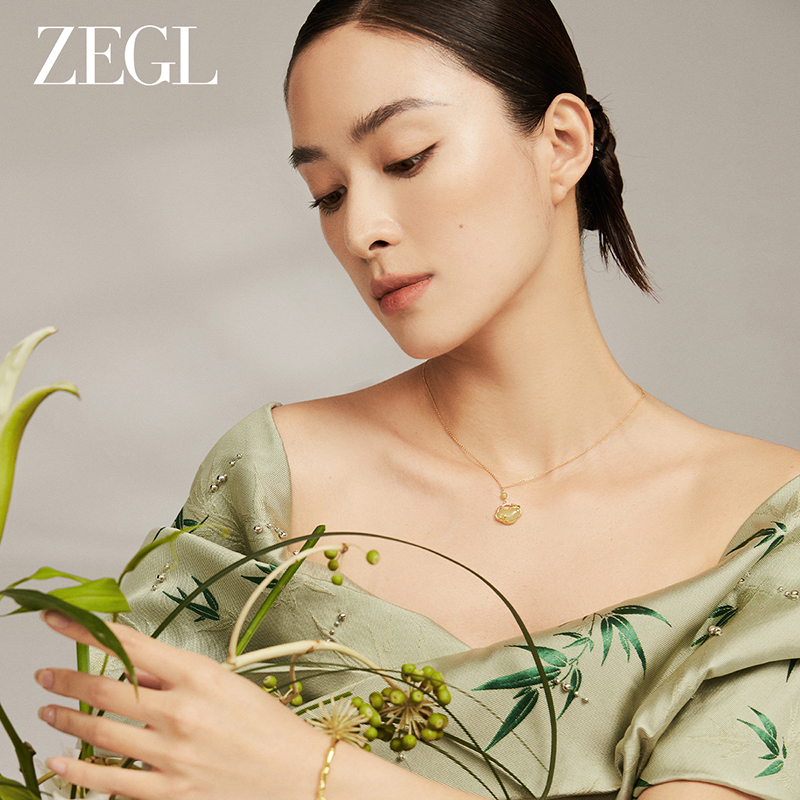 ZEGL设计师925银母亲节礼物和田玉项链女2025新款平安锁骨链饰品