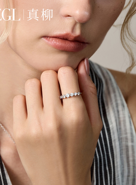 ZEGL微笑弧度系列锆石素圈戒指