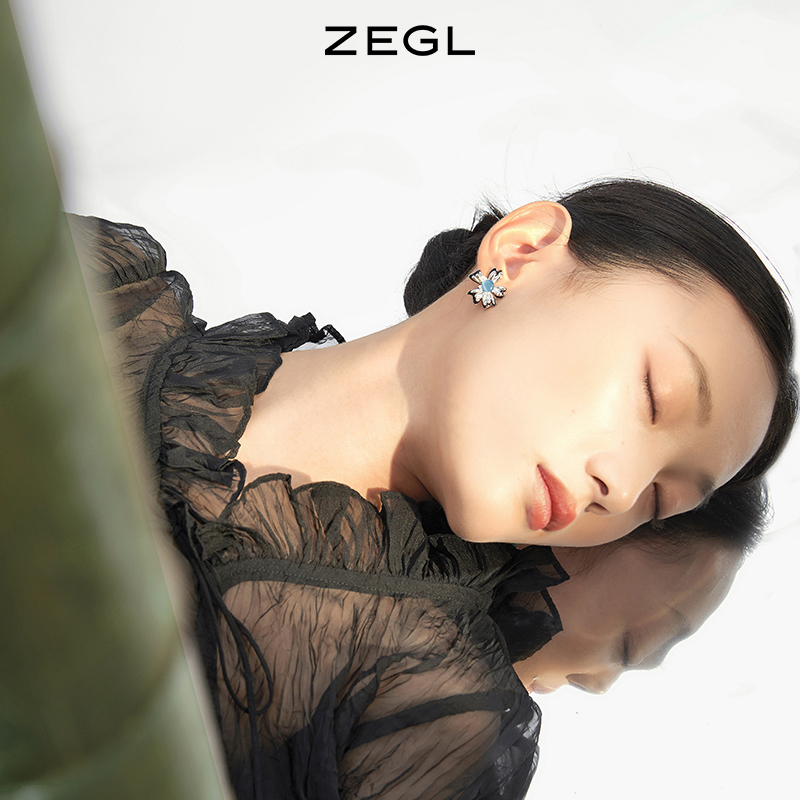 ZEGL设计师新中式蝶影重重耳妆盘流苏耳夹女无耳洞小众耳环耳饰品 - 图1
