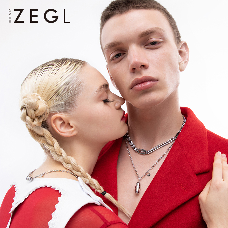 ZEGL设计师胶囊情侣项链女一对小众设计感送男女友情人节生日礼物