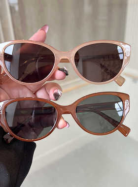 韩版新款复古猫眼黑色墨镜女潮酷高级感防紫外线时尚太阳眼镜潮流