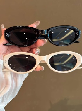 时尚猫眼太阳眼镜女黑框防紫外线高级感防晒墨镜简约2025新款逛街