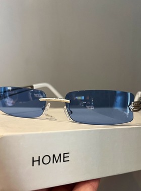 复古无边框金属水银色太阳眼镜