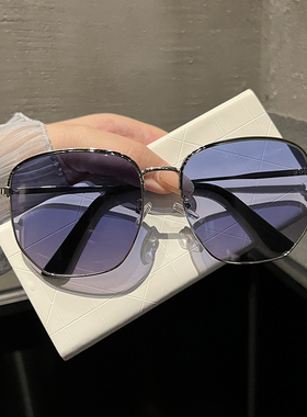 大框黑色太阳镜男简约多边形