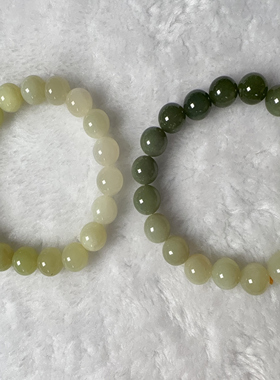 和田玉K10黄口圆渐变手串（多样性发货1）