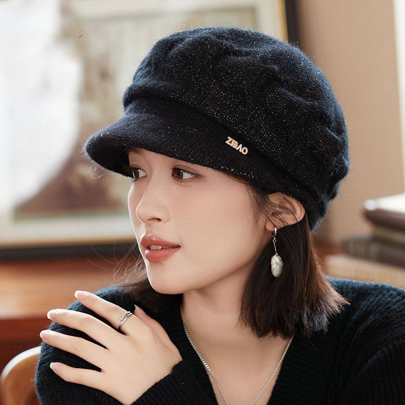 2024新款兔毛帽子女士冬季时尚洋气加厚保暖毛线帽防寒妈妈针织帽,淘宝优惠券,粉丝福利购,淘宝优惠卷