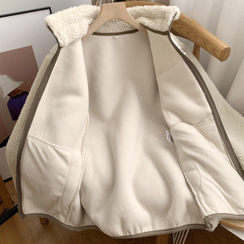 大厂订单！秋冬男女同款宽松防风保暖羊羔绒立领摇粒绒外套夹克,淘宝优惠券,粉丝福利购,淘宝优惠卷