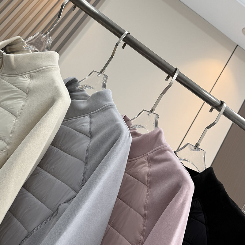 LU同款！羊毛石墨烯小蛮腰内胆立领拼接夹棉保暖修身棉服外套女冬,淘宝优惠券,粉丝福利购,淘宝优惠卷