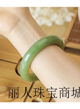 新疆天然和田玉手镯且末若羌黄口料黄玉镯子泥鳅背糖白玉手饰证书