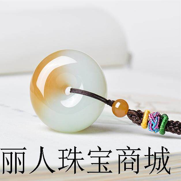 和田玉平安扣吊坠糖玉挂件羊脂白玉一口糖项链玉佩男女款百搭配饰