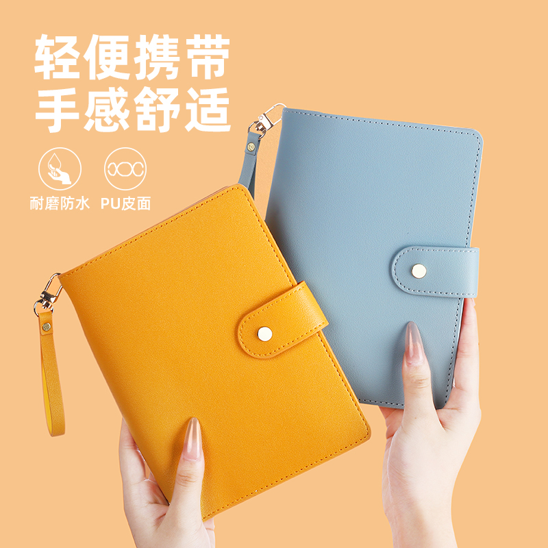 bowen9981/B6活页本多种封面颜色活页笔记本本子皮面高颜值手帐本手账本随身便携记事本 - 图0