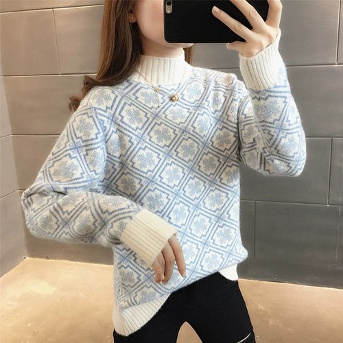 Осенний трикотажный лонгслив, нарукавники, свитер, в корейском стиле, высокий воротник