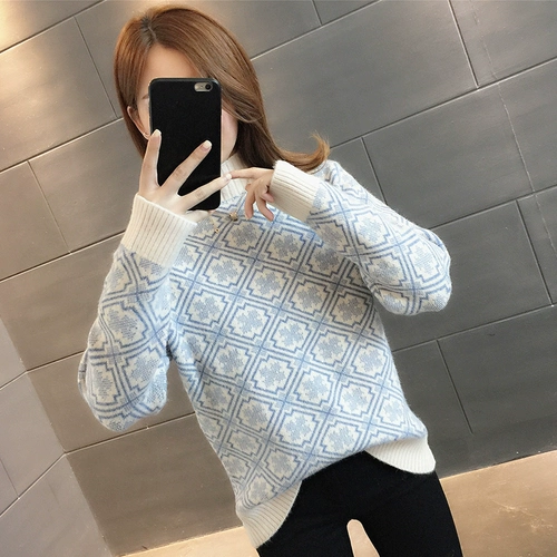 Осенний трикотажный лонгслив, нарукавники, свитер, в корейском стиле, высокий воротник