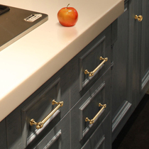 Cabinet door handle modern minimalist gold Chinese light lavish wardrobe drawer overall cupboard handle European and American style single-hole small handle