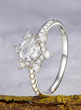 闪耀冰花戒指轻奢高级感秋冬 女s925纯银雪花指环