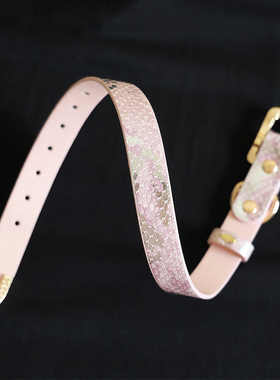 可爱幻彩粉蛇纹项圈女颈链项链choker亚文化哥特风k8k9多色蛇纹