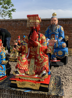 厂家直销树脂彩绘东狱大帝摆件