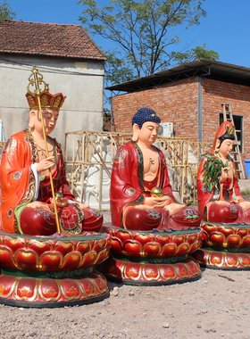 娑婆三圣观音菩萨玻璃钢寺庙佛像