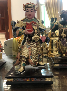 厂家直销树脂周仓关平左右护法