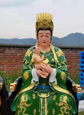 厂家直销树脂三宵娘娘碧霞摆件