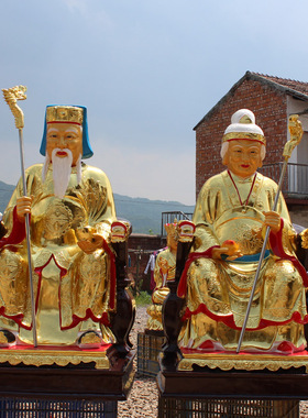 厂家直销树脂土地公婆祝福摆件