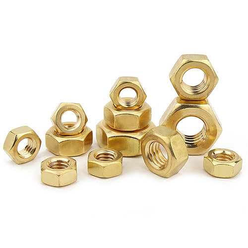 国标纯黄铜螺帽全铜六角螺母螺丝帽M1M2M3M4M5M6M8M10M12M16M20mm - 图1